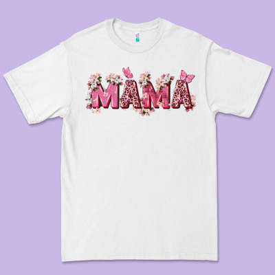Pink Flowers Mama Premium Tee Designed By Zillion Design Studio