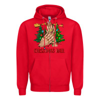 Red christmas nail bbs Zipper Hoodie - BundleAndBundleShop