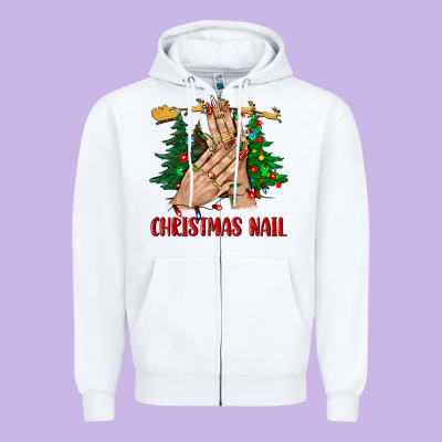 Christmas Nail Bbs Zipper Hoodie Designed By Bundleandbundleshop