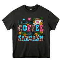 Asphalt i run on coffee and sarcasm Heavy Core Tee - Zillion Design Studio