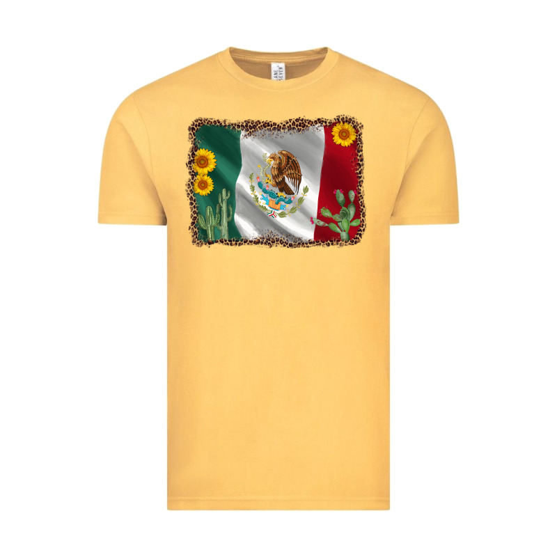 Mexico Flag Sunflower Cactus Vintage Tee by AdoDesignShop | Teevron
