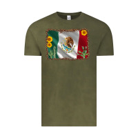 Vintage Olive mexico flag sunflower cactus Vintage Tee - AdoDesignShop