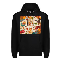 Black Hello Fall Premium Hoodie - texasbilliewilder