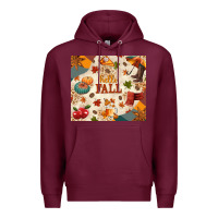 Burgundy Hello Fall Premium Hoodie - texasbilliewilder