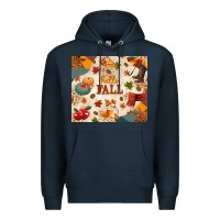 Navy Hello Fall Premium Hoodie - texasbilliewilder