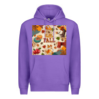 Purple Hello Fall Premium Hoodie - texasbilliewilder