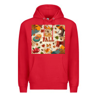 Red Hello Fall Premium Hoodie - texasbilliewilder