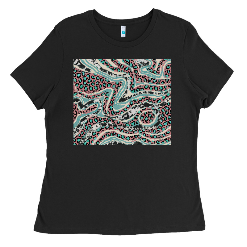 Pink And Turquoise Cowhide And Leopard Ladies Tee by RanaPortraitStore | Teevron