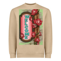 Mushroom Western Red Roses Welcome Heavyweight Sweatshirt - LillyAllenDesigns