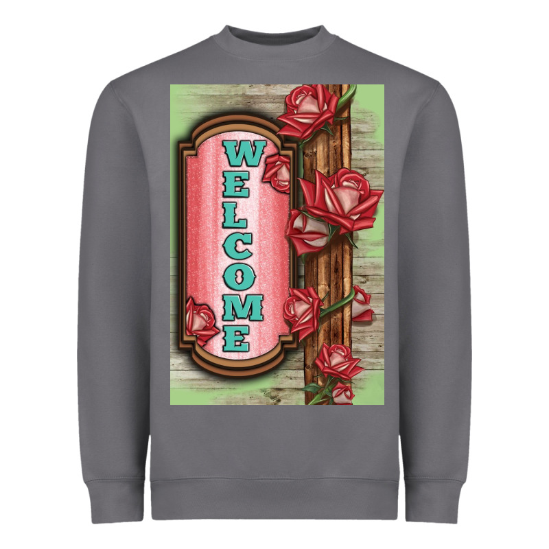 Western Red Roses Welcome Heavyweight Sweatshirt by LillyAllenDesigns | Teevron
