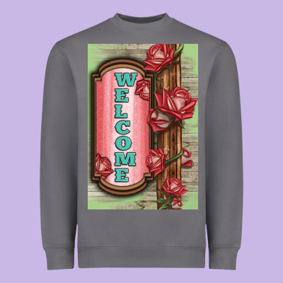 Western Red Roses Welcome Heavyweight Sweatshirt Designed By Lillyallendesigns