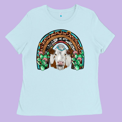 Simmental  Rainbow Ladies Tee Designed By Jahusdesignshop