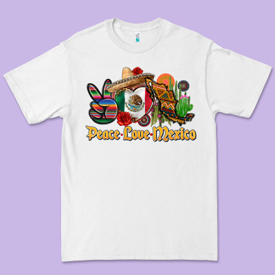 Peace Love Mexico Premium Tee Designed By Cts Tumbler Store