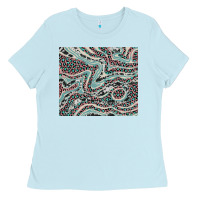 Baby Blue pink and turquoise cowhide and leopard Ladies Tee - RanaPortraitStore