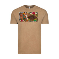 Vintage Coffee western turquoise gemstone horse cowhide leopard floral background lic Vintage Tee - Artiststas