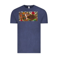 Vintage Denim western turquoise gemstone horse cowhide leopard floral background lic Vintage Tee - Artiststas