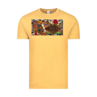 Vintage Mustard western turquoise gemstone horse cowhide leopard floral background lic Vintage Tee - Artiststas