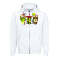 White tennis coffee cups bbs Zipper Hoodie - BundleAndBundleShop