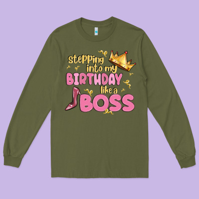 Birthday Boss Long Sleeve Tee Designed By Maliassmallbusiness