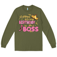 Army Green birthday boss Long Sleeve Tee - MaliasSmallBusiness