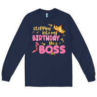 Navy birthday boss Long Sleeve Tee - MaliasSmallBusiness