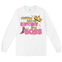 White birthday boss Long Sleeve Tee - MaliasSmallBusiness