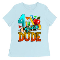 Baby Blue 4th grade dude Ladies Tee - texasbilliewilder