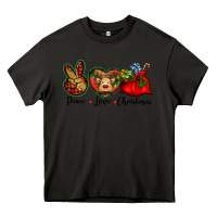 Asphalt peace love Christmas Heavy Core Tee - BarkalooDesign