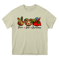 Mossy peace love Christmas Heavy Core Tee - BarkalooDesign