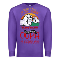 Purple Being A Dad Is An Honor Being Papa Is Priceless Premium Sweatshirt - Bettercallsaul