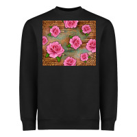 Black Western Pink Roses Heavyweight Sweatshirt - LillyAllenDesigns