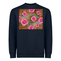 Navy Western Pink Roses Heavyweight Sweatshirt - LillyAllenDesigns
