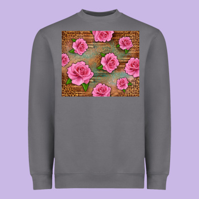 Western Pink Roses Heavyweight Sweatshirt Designed By Lillyallendesigns