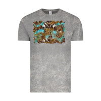 Cloud Rock western leopards and turquoise with cowhide background Vintage Tee - Artiststas