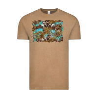 Vintage Coffee western leopards and turquoise with cowhide background Vintage Tee - Artiststas