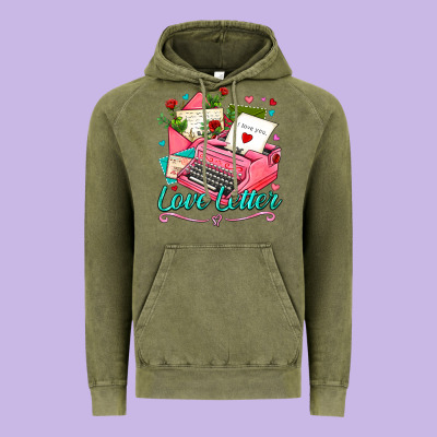 Love Letter With Typewriter Vintage Hoodie Designed By Adodesignshop