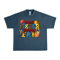 Midnight Navy little sister biggest fan softball Urban Heavy Tee - AdoDesignShop