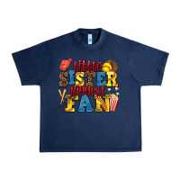 Navy little sister biggest fan softball Urban Heavy Tee - AdoDesignShop