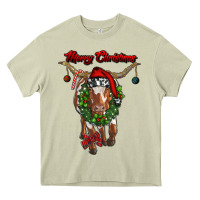 Mossy merry christmas longhorn cow Heavy Core Tee - RanaPortraitStore