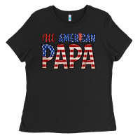 Black all American papa Ladies Tee - Zillion Design Studio