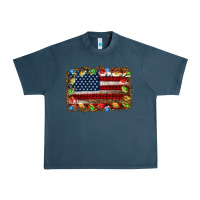 Midnight Navy christmas american flag background Urban Heavy Tee - Jasminsmagicworld