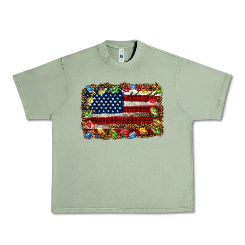 Christmas American Flag Background Urban Heavy Tee by Jasminsmagicworld | Teevron