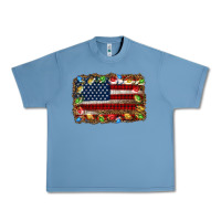 Pebble Blue christmas american flag background Urban Heavy Tee - Jasminsmagicworld