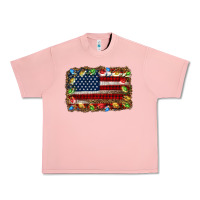 Salmon christmas american flag background Urban Heavy Tee - Jasminsmagicworld