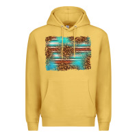 Antique Gold Serape and Leopard Background Premium Hoodie - texasbilliewilder