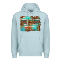 Blue Mist Serape and Leopard Background Premium Hoodie - texasbilliewilder