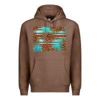 Chestnut Serape and Leopard Background Premium Hoodie - texasbilliewilder