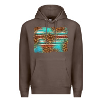 Coffee Serape and Leopard Background Premium Hoodie - texasbilliewilder