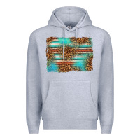 Heather Grey Serape and Leopard Background Premium Hoodie - texasbilliewilder