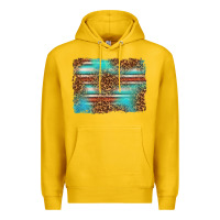 Lemon Serape and Leopard Background Premium Hoodie - texasbilliewilder